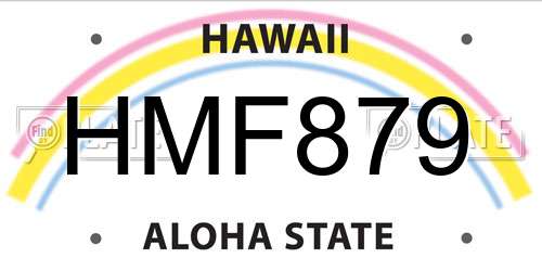HMF879 Hawaii License Plate