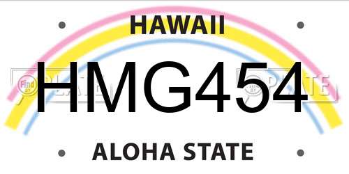 HMG454 Hawaii License Plate