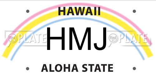 HMJ Hawaii License Plate