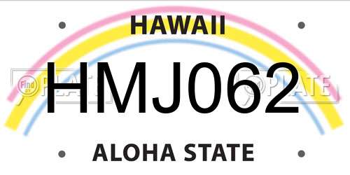 HMJ062 Hawaii License Plate