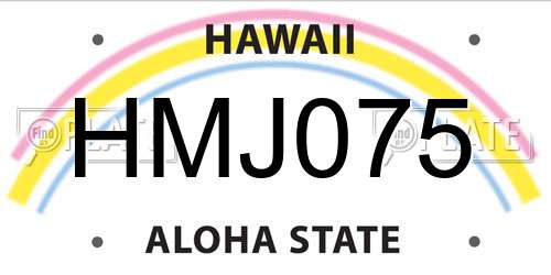 HMJ075 Hawaii License Plate