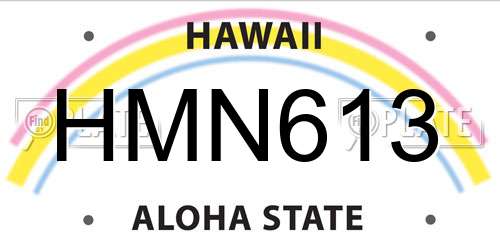 HMN613 Hawaii License Plate
