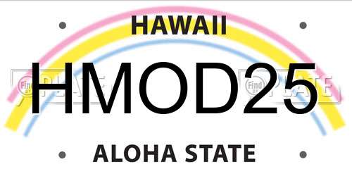 HMOD25 Hawaii License Plate