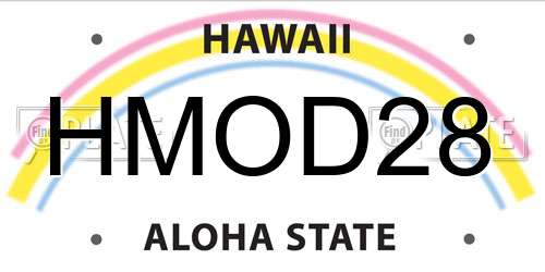 HMOD28 Hawaii License Plate