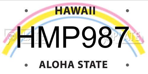 HMP987 Hawaii License Plate
