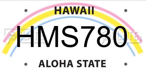HMS780 Hawaii License Plate