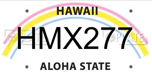 HMX277 Hawaii License Plate