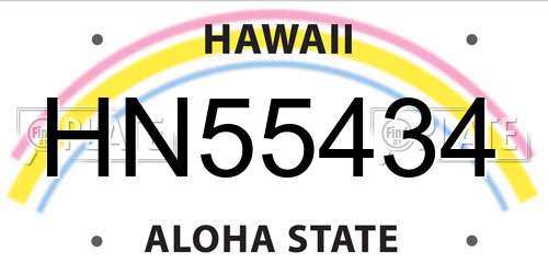 HN55434 Hawaii License Plate
