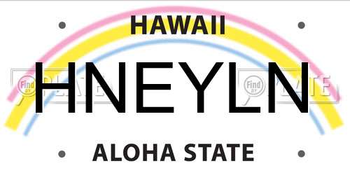 HNEYLN Hawaii License Plate