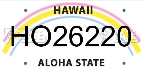 HO26220 Hawaii License Plate