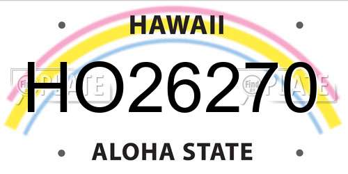 HO26270 Hawaii License Plate