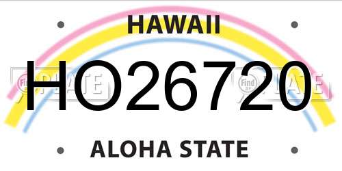 HO26720 Hawaii License Plate