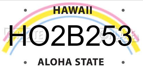 HO2B253 Hawaii License Plate