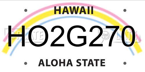 HO2G270 Hawaii License Plate