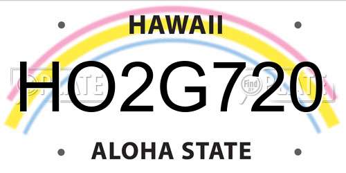 HO2G720 Hawaii License Plate