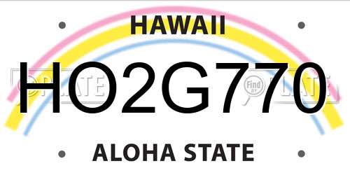 HO2G770 Hawaii License Plate