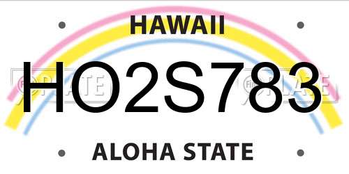 HO2S783 Hawaii License Plate