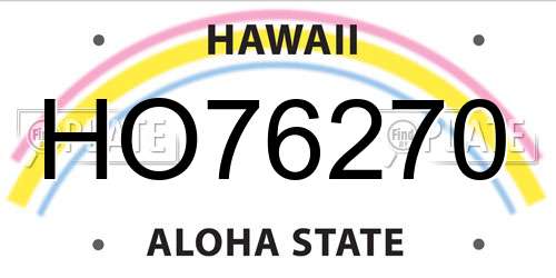 HO76270 Hawaii License Plate