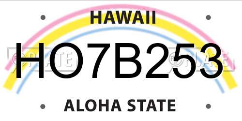 HO7B253 Hawaii License Plate