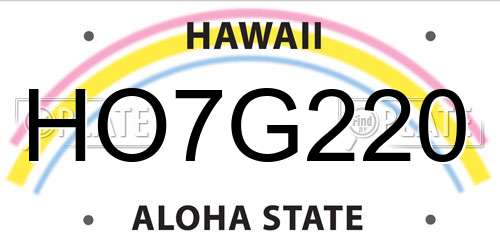 HO7G220 Hawaii License Plate