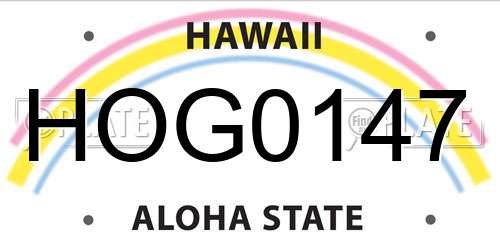 HOG0147 Hawaii License Plate