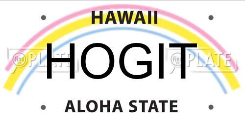 HOGIT Hawaii License Plate