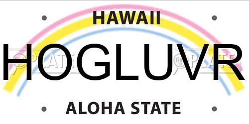 HOGLUVR Hawaii License Plate