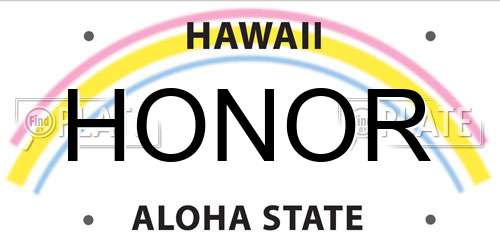 HONOR Hawaii License Plate