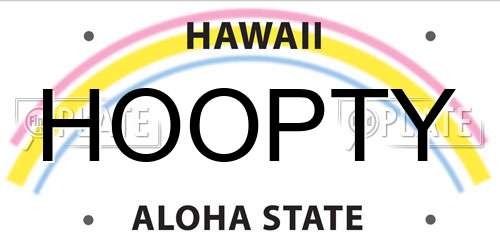 HOOPTY Hawaii License Plate