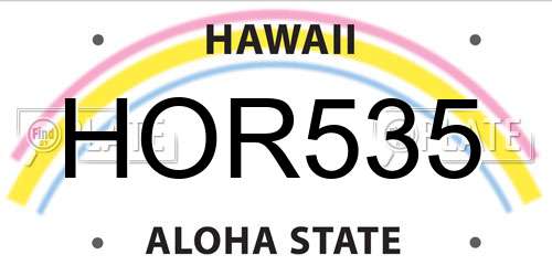 HOR535 Hawaii License Plate