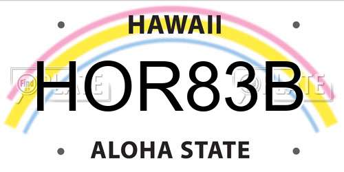 HOR83B Hawaii License Plate