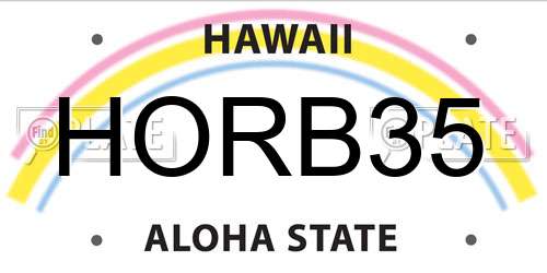 HORB35 Hawaii License Plate