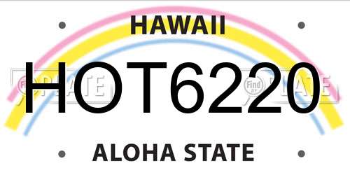 HOT6220 Hawaii License Plate