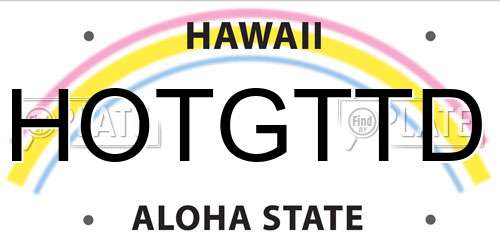 HOTGTTD Hawaii License Plate