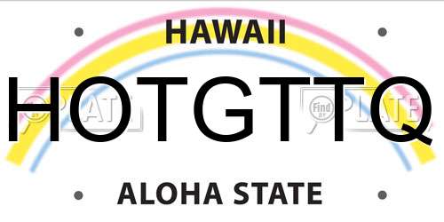 HOTGTTQ Hawaii License Plate