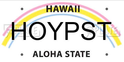 HOYPST Hawaii License Plate