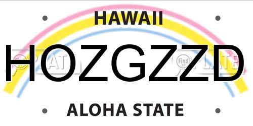 HOZGZZD Hawaii License Plate