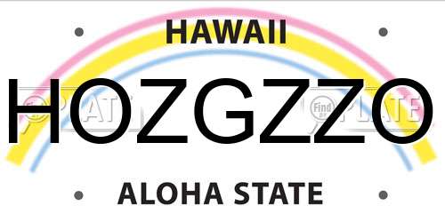 HOZGZZO Hawaii License Plate