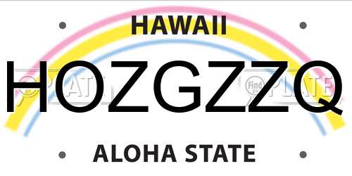 HOZGZZQ Hawaii License Plate