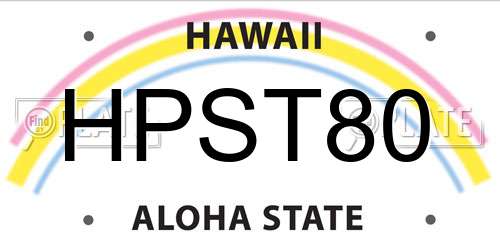 HPST80 Hawaii License Plate
