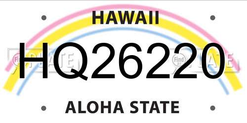 HQ26220 Hawaii License Plate
