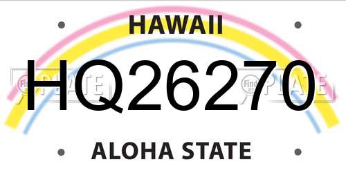 HQ26270 Hawaii License Plate