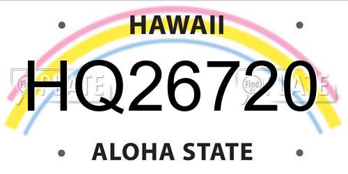 HQ26720 Hawaii License Plate
