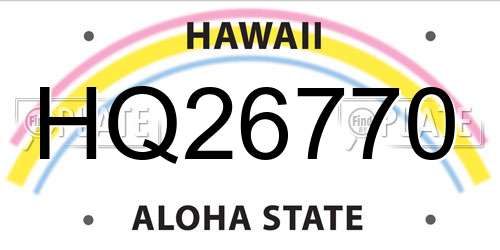HQ26770 Hawaii License Plate