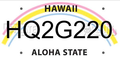 HQ2G220 Hawaii License Plate