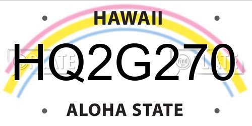 HQ2G270 Hawaii License Plate