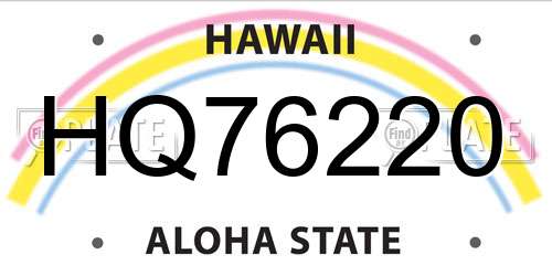 HQ76220 Hawaii License Plate