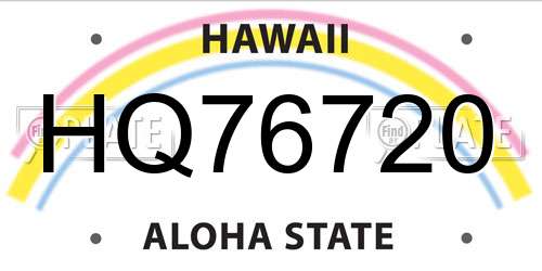 HQ76720 Hawaii License Plate