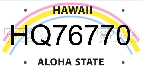 HQ76770 Hawaii License Plate