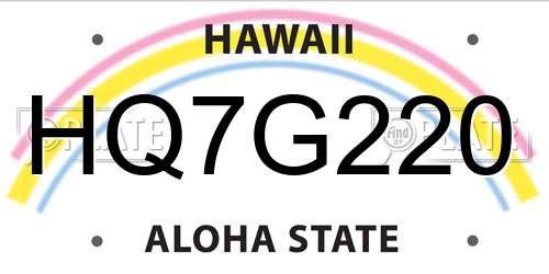 HQ7G220 Hawaii License Plate